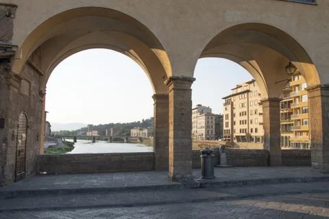 Structures along the Arno River in Florence Stock-Fotos
