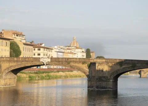 Structures along the Arno River in Florence Stock-Fotos