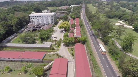 Structures and Highway Aerial Video 1 Stock Footage 133396603