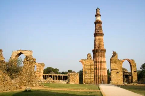 Structures around Qutub Minar Stock Photos