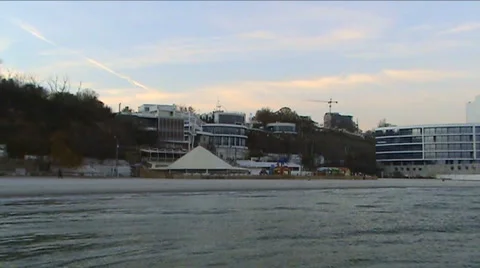 Structures ashore the Black sea Stock Footage 917785