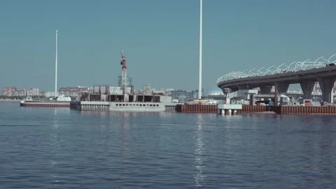 Structures Of The Bridge Under Construction Vídeo Stock 277323278