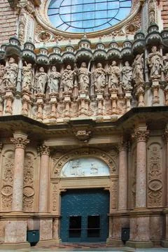 Structures Monastery of Montserrat Spain 스톡 사진