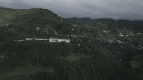 Structures on a Mountain Aerial Video 2. Shot in 4K Stock Footage 132655531