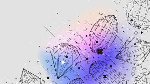 Structures of physical figures different shapes, Vector posters with strange  스톡 일러스트