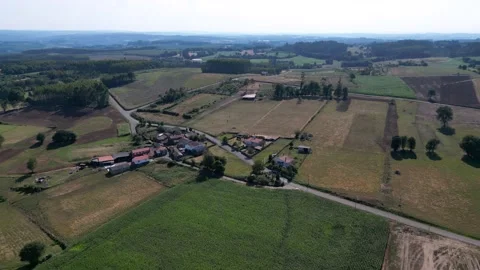 Structures On A Rural Landscape Stock Footage 229239473