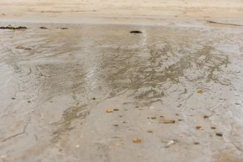 Structures visisble at low tide Stock Photos
