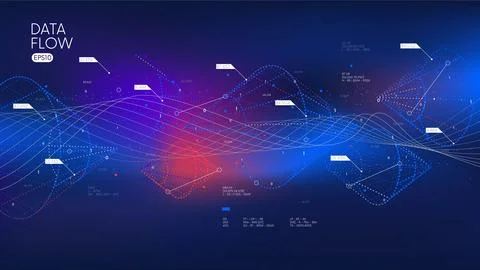 Structuring and networking from big data business information flow, reveali.. Stock Illustration