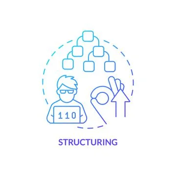 Structuring blue gradient concept icon Stock Illustration