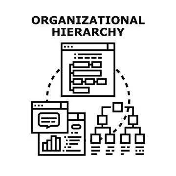 Structuring company hierarchy and business organization process Illustrazione stock