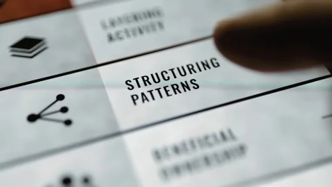 Structuring patterns menu row follows linked node symbol 動画素材 347059258