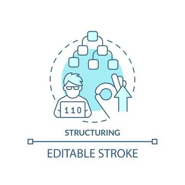 Structuring turquoise concept icon Stock Illustration