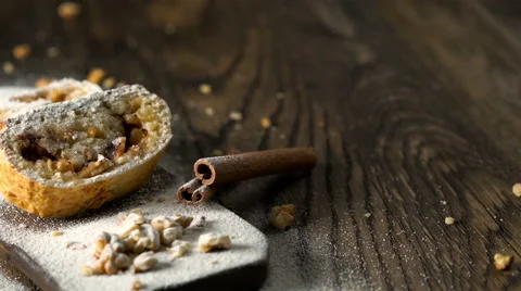 Strudel with apples and nuts. Stock Footage 65705949