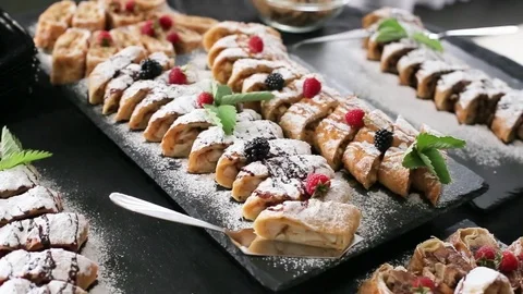 Strudel With Apples Stock-Footage 84859796