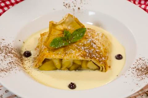 Strudel with apples Stock Photos