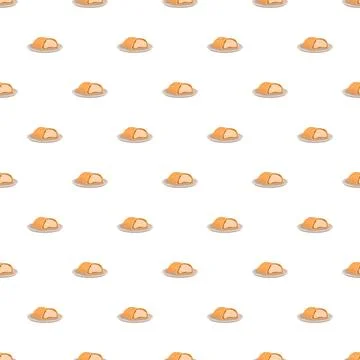 Strudel pastry seamless pattern on white background Stock Illustration