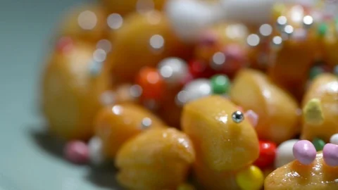 Struffoli typical sweet Stock Footage 101728224
