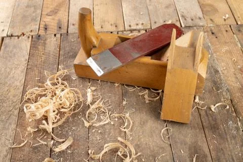 Strug in an old carpentry workshop. Sharpening and conservation of the old ca Stock Photos