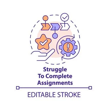 Struggle to complete assignments concept icon 스톡 일러스트