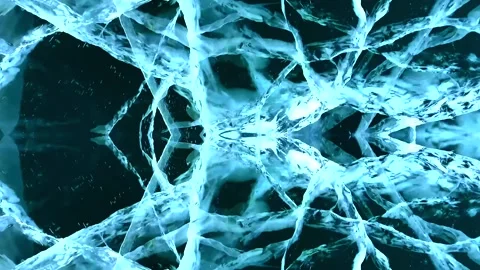 The struggle of two structures. An icy abstract kaleidoscope Video stock 317592723