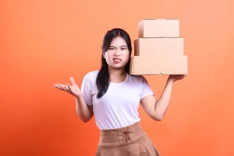 Struggling with Delivery Stock Photos