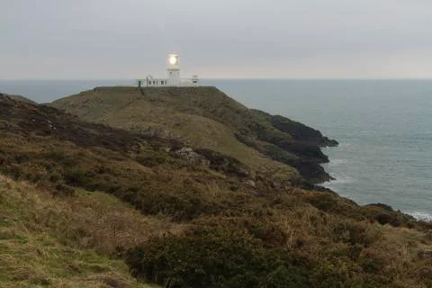 Strumble head lighthouse Stock Photos
