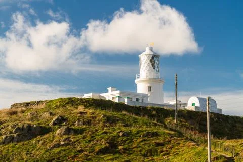 Strumble Head Lighthouse on the west welsh coast. Stock Photos
