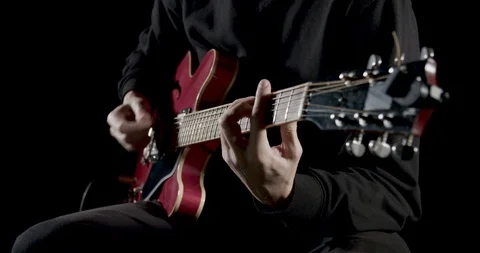 Strumming on the guitar Video stock 101682582