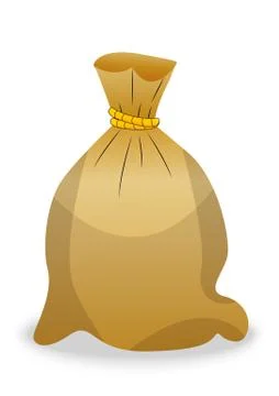 Strung sack on a white background Stock Illustration