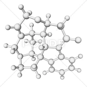 Strychnine drug molecule Stock Illustration
