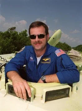 STS-106 Pilot Scott D. Altman is poised to take his turn at driving the M1... Stock Photos