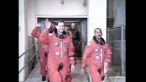 STS-60 was the first mission of the US/Russian Shuttle-Mir Program - 1994 動画素材 94383074
