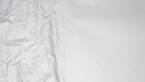 Stsmooth white paper transform to rumple from left to right side Stock Footage 249661447