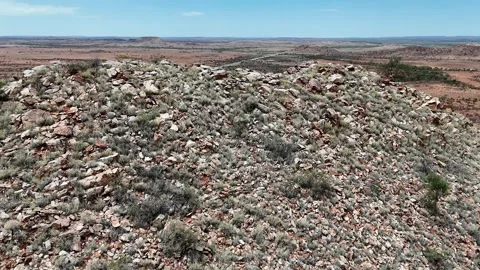 Stuart Highway Through Remote Red Australia Northern Territory Outback Desert Video stock 332621286