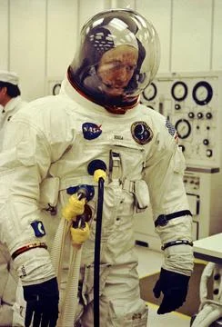 Stuart A. Roosa, Apollo 14 Command Module pilot, undergoes a final space s... Stock Photos