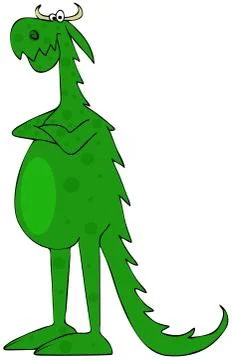 Stubborn green dragon Stock Illustration