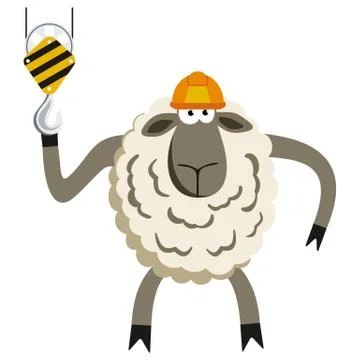 Stubborn Lamb Builder Vector Stock Illustration