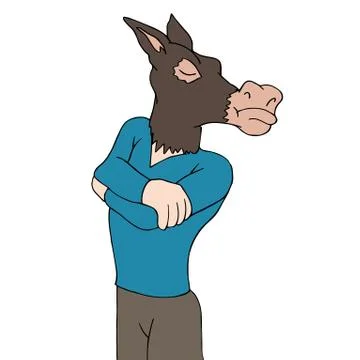 Stubborn as a mule Stock Illustration