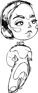 Stubborn toddler Stock Illustration