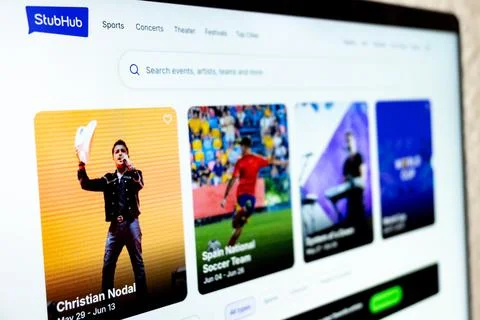 Stubhub website displaying online ticket 写真素材
