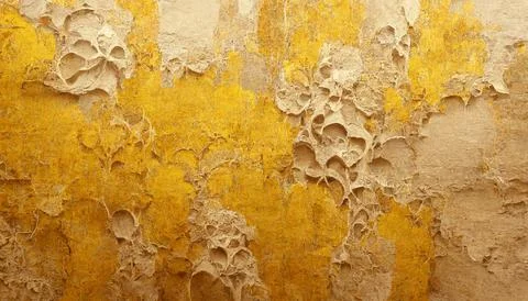 Stucco wall texture plaster yellow pattern. Textured illustration. Stock Illustration