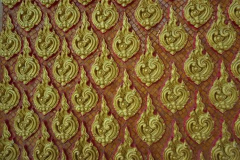Stucco work about thai fine art background Stock Photos