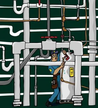 Stuck Plumber Stock Illustration
