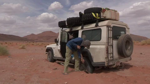 Stuck In Sahara Desert Stock Footage 37308172