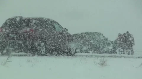 Stuck in Snow Stock Footage 54757073