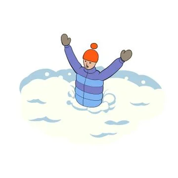 Stuck in snow Stock Illustration