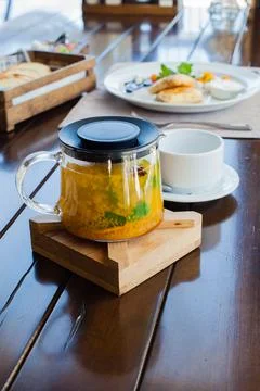 Stuck tea on a table in a restaurant Stock Photos