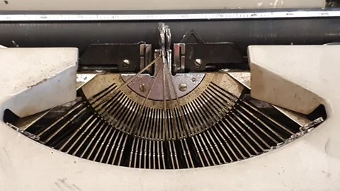 Stuck typewriter keys or stuck typing machine keys Stock Footage 279295007