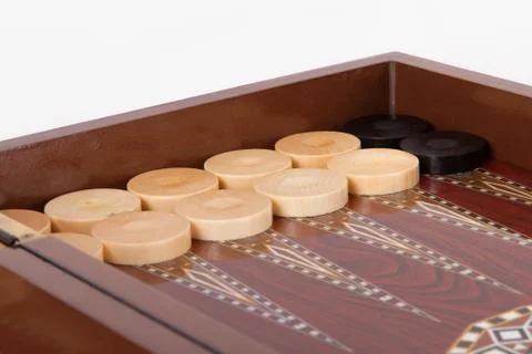 Stucked backgammon chips Stock Photos