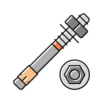 Stud anchor color icon vector illustration 스톡 일러스트